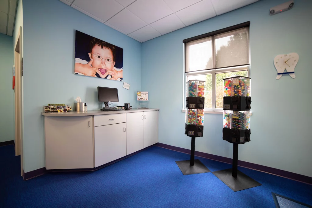 Gum ball machines in an office